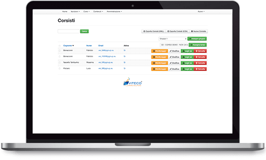 VITECO e-learning Solutions Gestione Corsisti e-learning